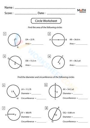 Circle Worksheets for Geometry Practice