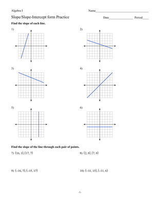 Practice with Slope-Intercept Form