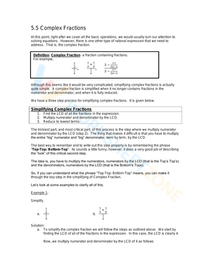 Simplifying Complex Fractions 