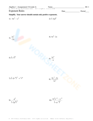 Advanced Exponent Rules Practice