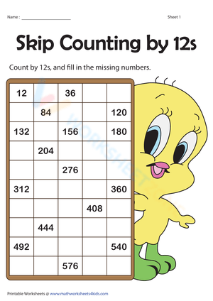 Skip Counting by 12s Practice