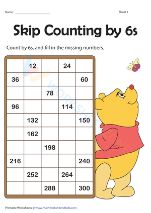 Skip Counting by 6s Worksheet