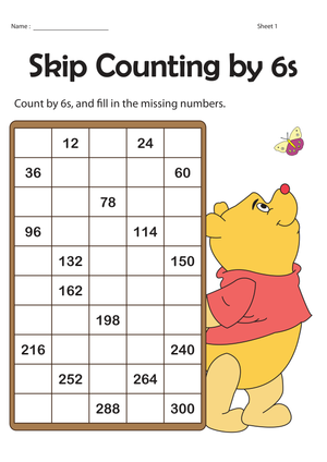 Skip Counting by 6s Worksheet