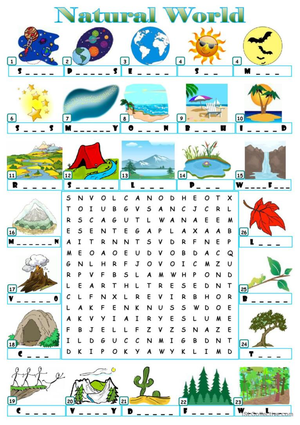Natural Resources Word Search