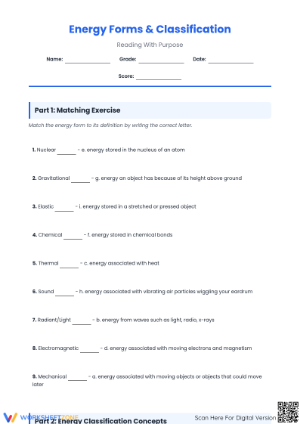 Matching Forms of Energy