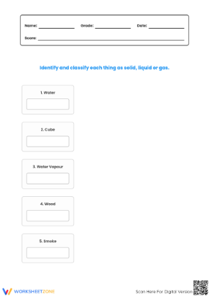Identify Solid, Liquid, and Gas