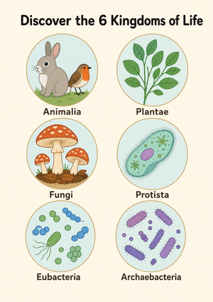 Printable 6 Kingdoms of Life Poster | Grade 10-12 Science