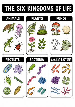 Essential Six Kingdoms of Life Worksheet | Grade 10-12