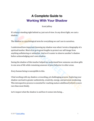 Working With Your Shadow: A Guide