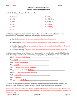 Liquids, Solids & Phase Changes Study Guide