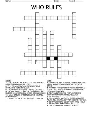 Who Rules? - Government Word Search Puzzle