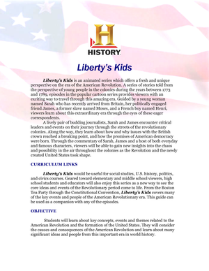 Updated Liberty's Kids History Worksheets