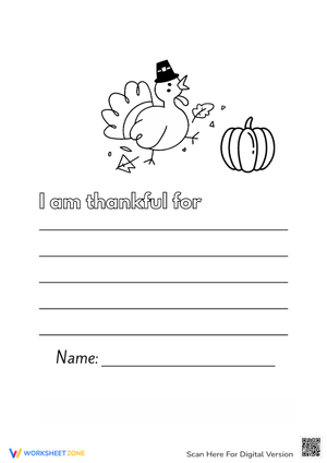 Thanksgiving Writing Worksheet