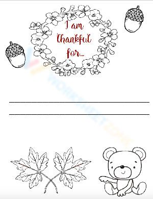 I am Thankful For Worksheet
