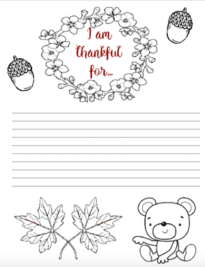 I am Thankful For Worksheet