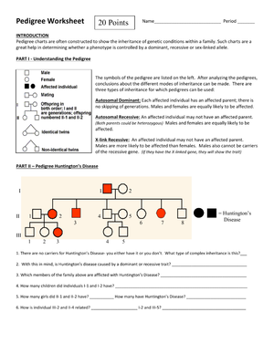 Essential Pedigree Analysis Worksheet | Grades 9-12