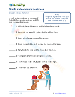 Sentence Construction Worksheet