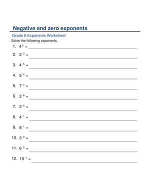 Negative and Zero Exponents Practice