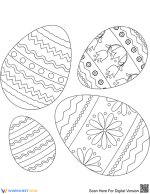 Four Decorated Easter Eggs