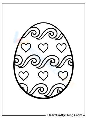 Easter Egg with Hearts Worksheet