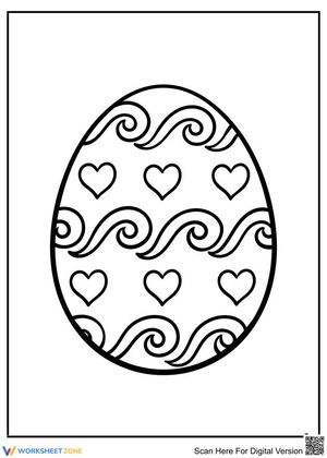 Easter Egg with Hearts Worksheet