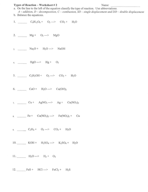 Explore Types of Reactions