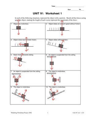 Answers of Free Body Diagram Worksheet 2