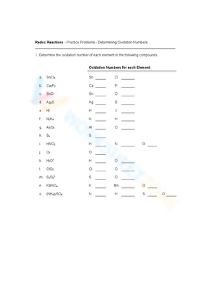 Assigning Oxidation Number