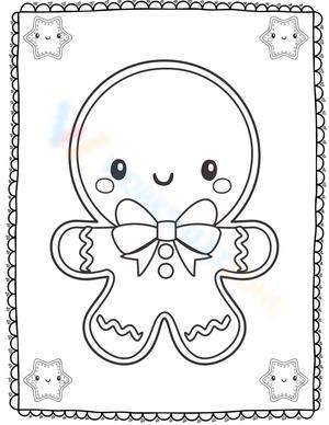 Chibi Gingerbread Man Worksheet