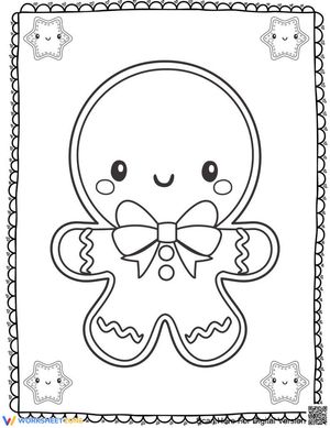 Chibi Gingerbread Man Worksheet