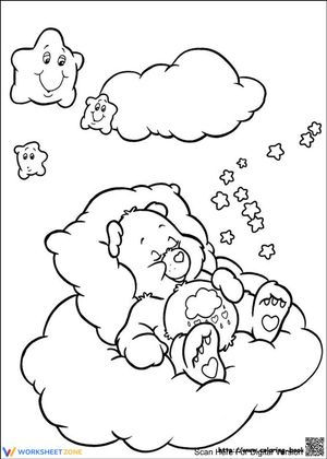 Care Bear on Cloud Worksheet