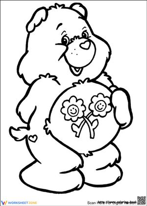 Happy Care Bear Fun Activity Worksheet