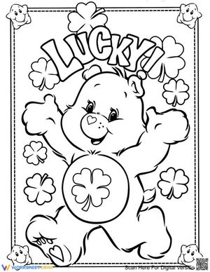 Lucky Care Bear Worksheet for Kids