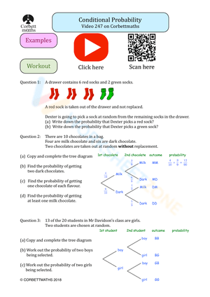 Updated Conditional Probability Worksheet for Statistics