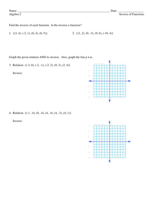 Learn With This Inverse Function Worksheet