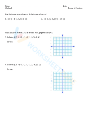 Learn With This Inverse Function Worksheet