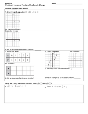 Practice with Inverse Functions