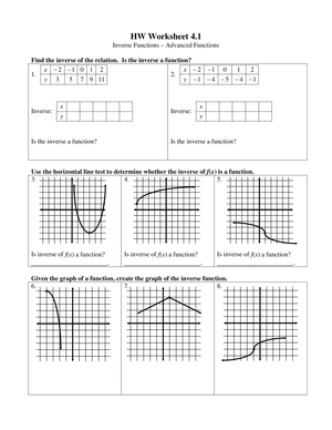 Updated Inverse Functions Practice Worksheet