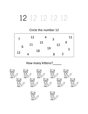 Circle the Number 12 Worksheet