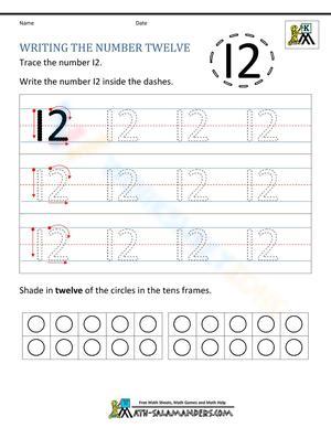 Number 12 Worksheet: Recognition Practice