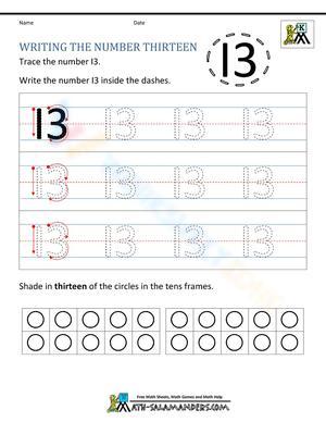 Number 13 Worksheet for Early Learners