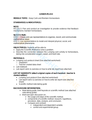 Homeostasis Worksheet: Review and Practice