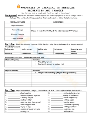 Chemical vs Physical Properties: Practice