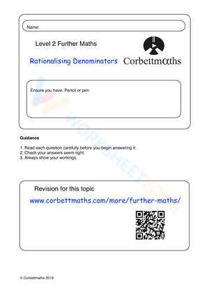 Rational Denominator: Algebra Practice Set