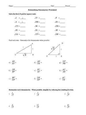 Rationalizing Denominators: Simplifying Radicals