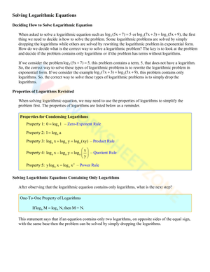 Solving Logarithmic Equations: Practice Problems