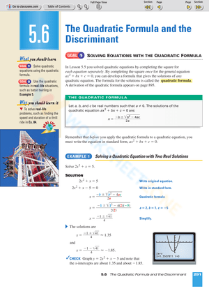 Identifying the Discriminant in Equations