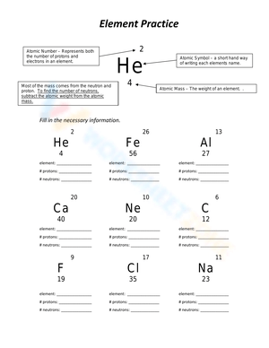 Practice: Protons, Neutrons, and Electrons