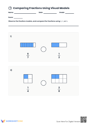 Comparing Fractions Worksheet | Grade 5 Essential