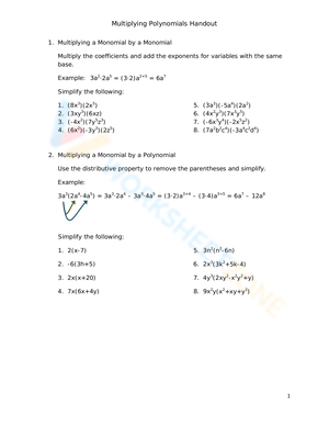 Updated Polynomials Multiplication Handout